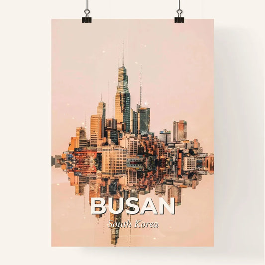 Busan Skyline: Local Icons in Double Exposure Poster