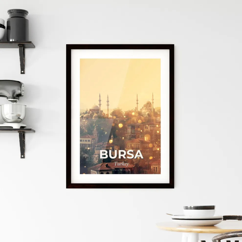 Bursa, Turkey: City Icons in a Unique Double Exposure Framed Print