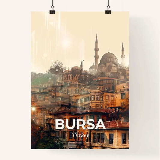 Bursa Horizon: City Icons on Beige Poster