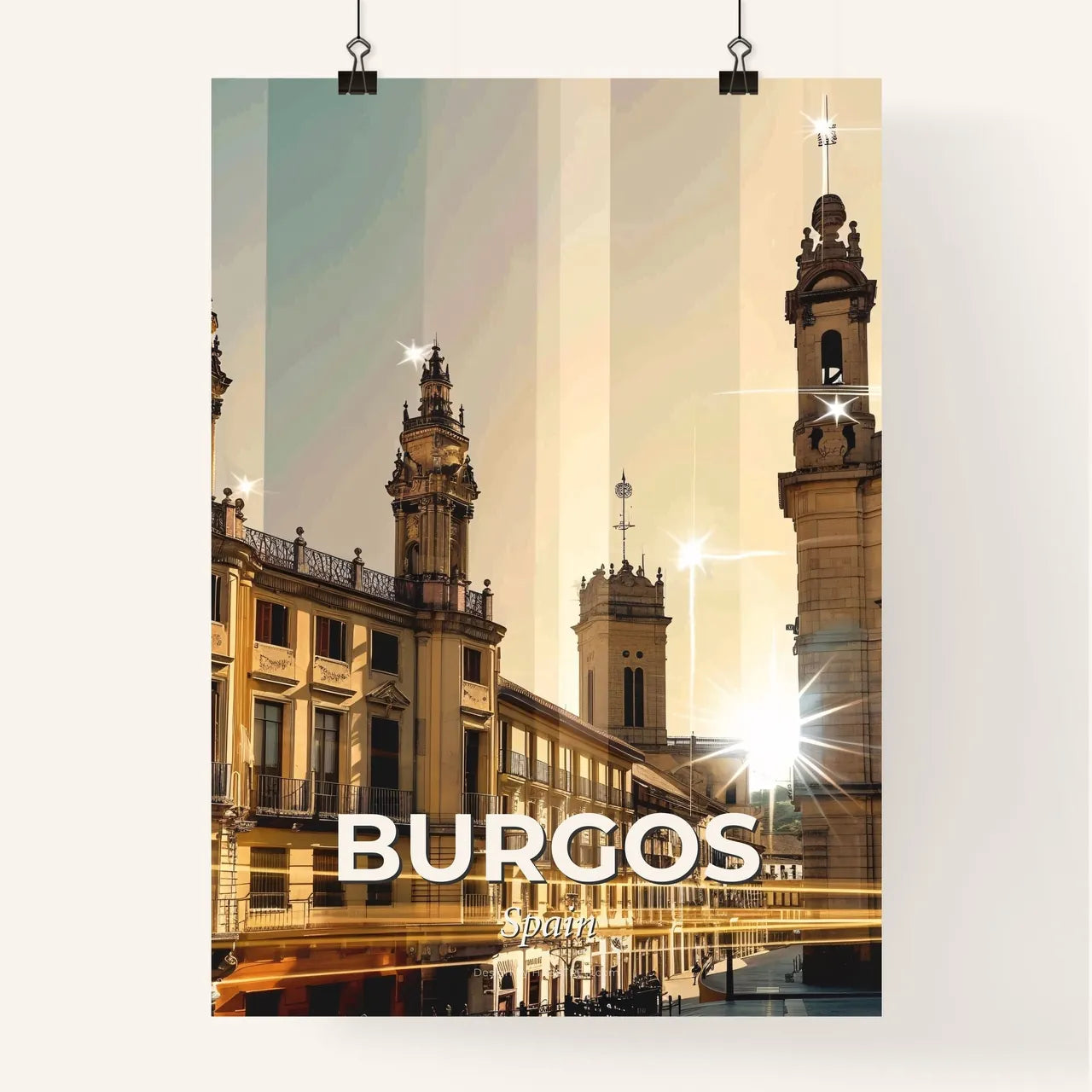 Burgos Skyline Composite Art Cityscape Poster Poster