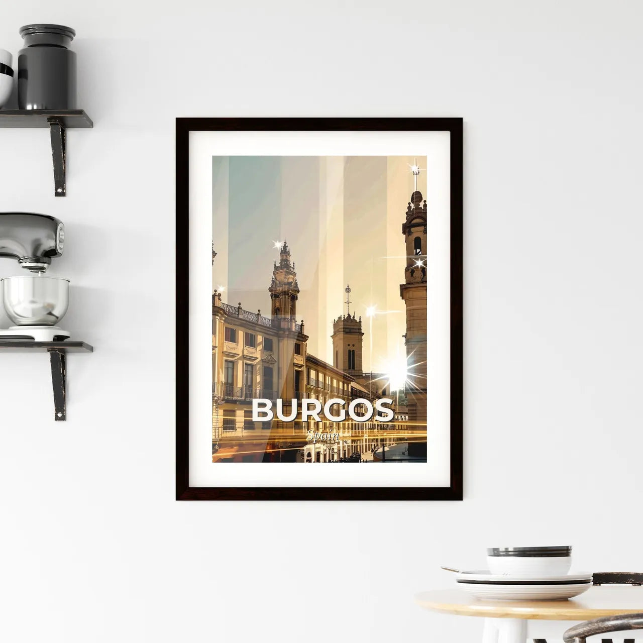 Burgos Skyline Composite Art Cityscape Poster Framed Print