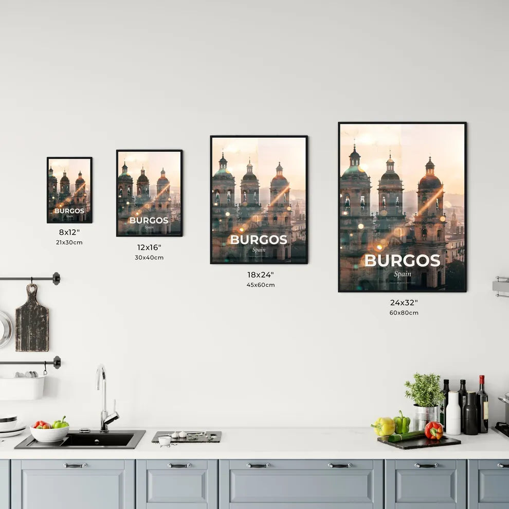 Burgos: City Skyline Architectural Sparkle Office Art