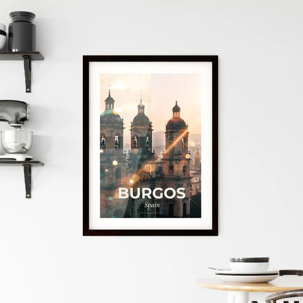Burgos: City Skyline Architectural Sparkle Framed Print