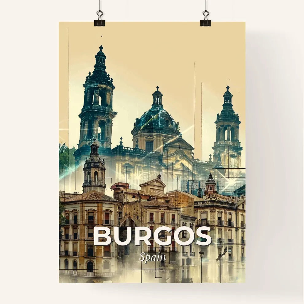 Burgos, Spain: City Skyline Poster of Local Icons Poster