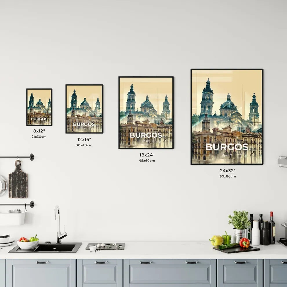 Burgos, Spain: City Skyline Poster of Local Icons Office Art