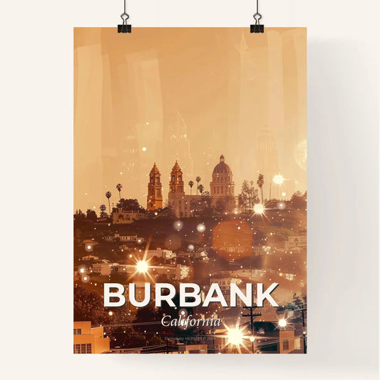 Burbank Skyline Composite Double Exposure Art Poster