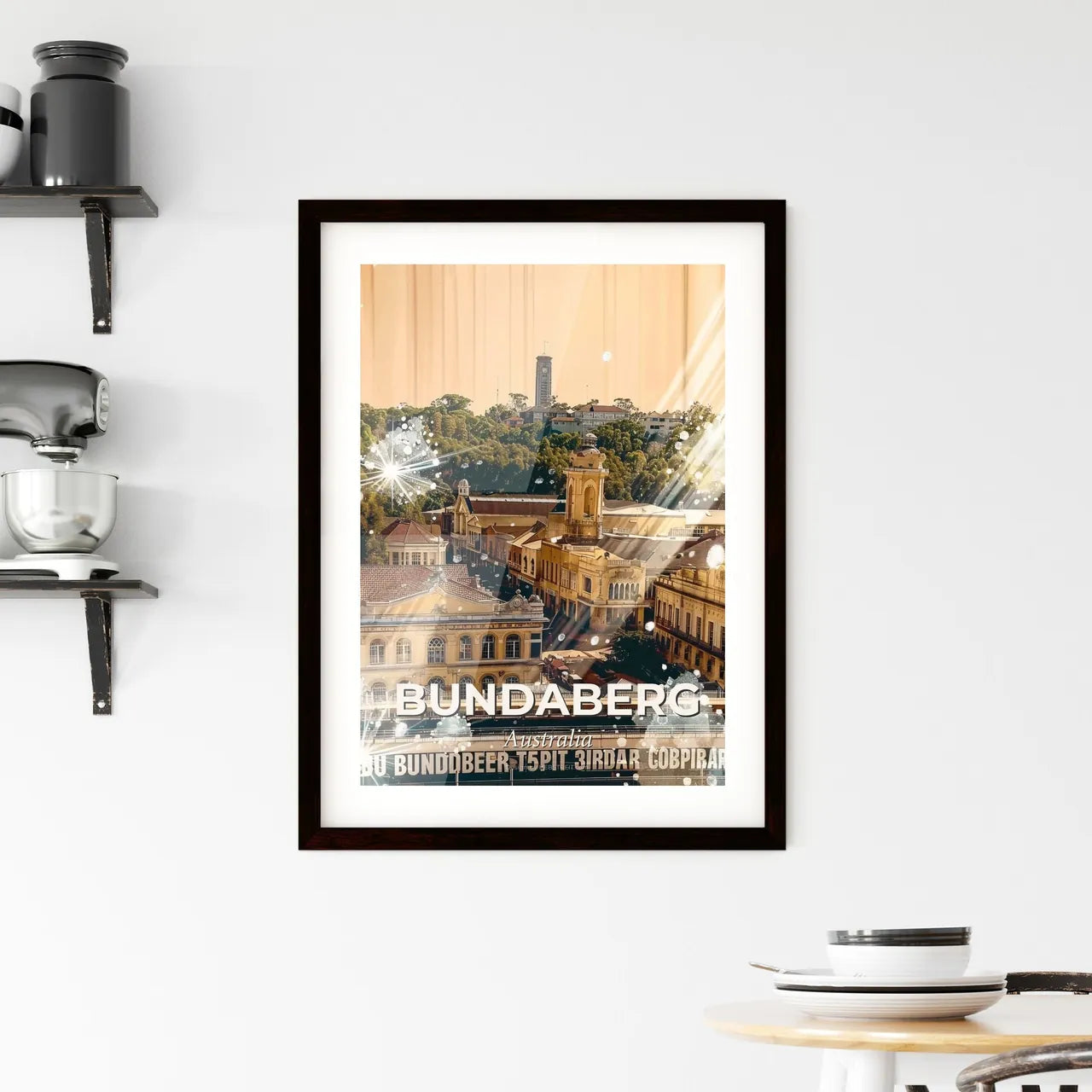 Bundaberg Skyline Composite Double Exposure Framed Print