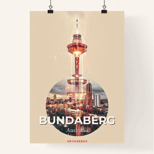 Bundaberg Skyline Double Exposure Composite Art Poster