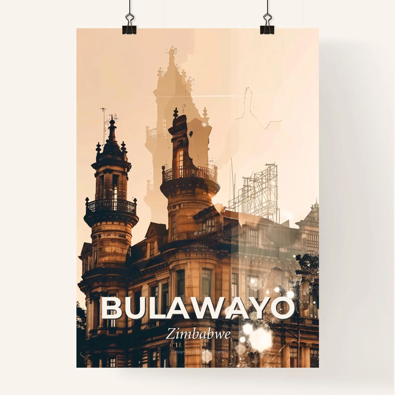 Bulawayo Skyline Stunning Double Exposure Poster Poster