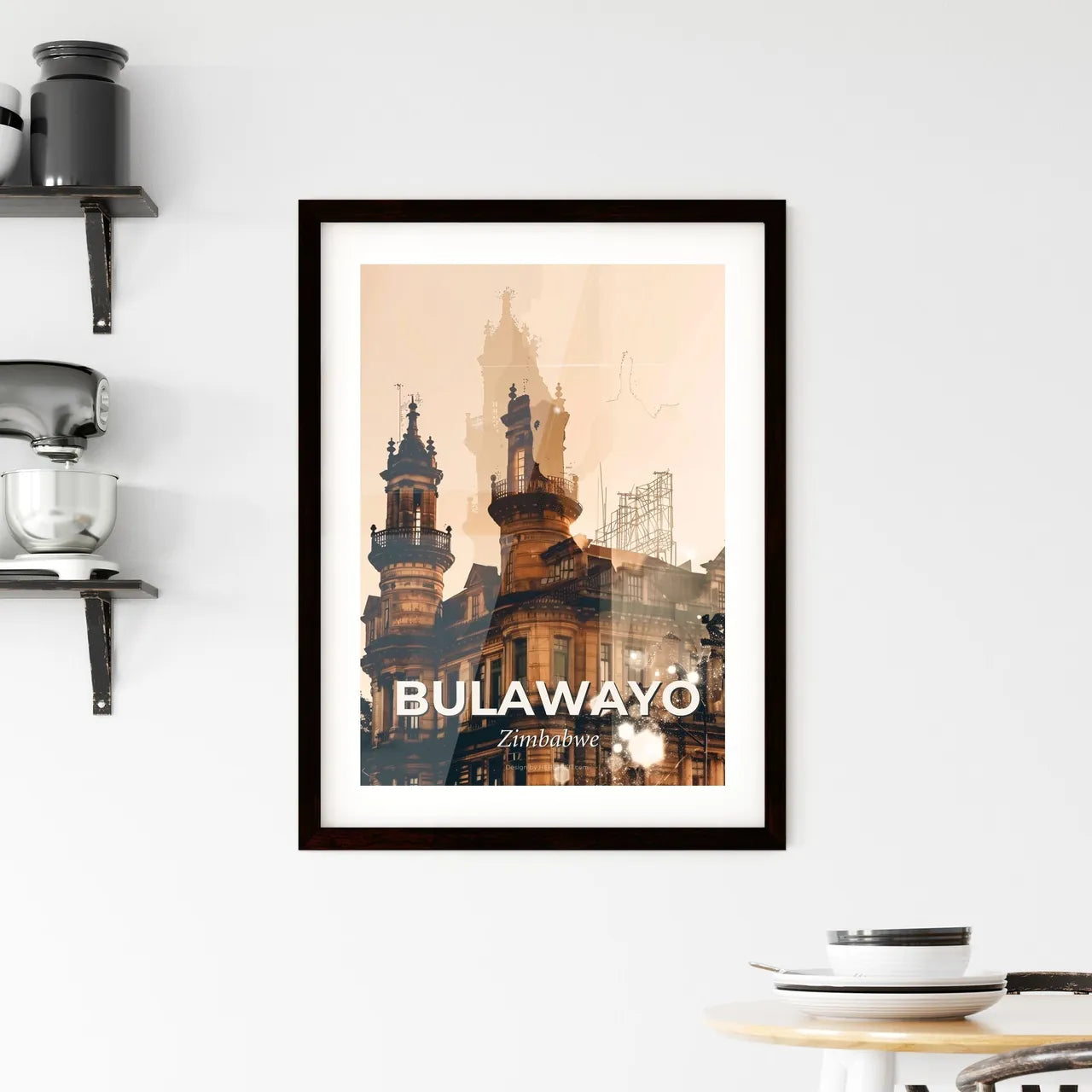 Bulawayo Skyline Stunning Double Exposure Poster Framed Print
