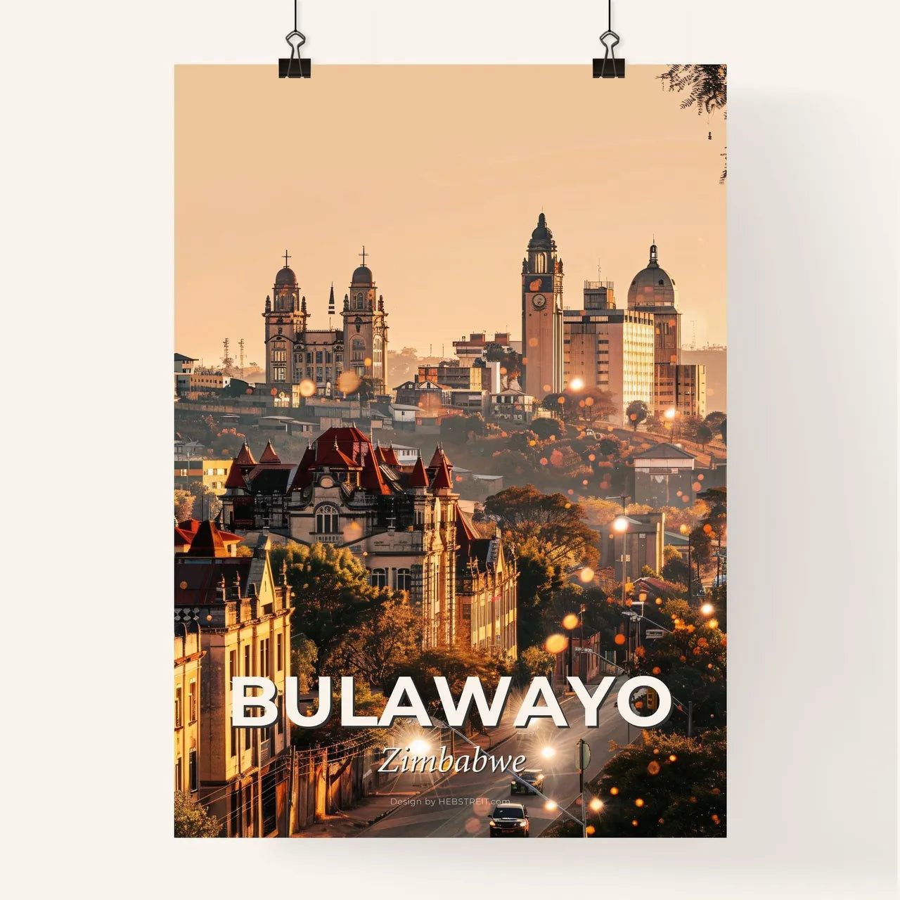 Bulawayo Skyline Sparkles City Lights Delight Poster