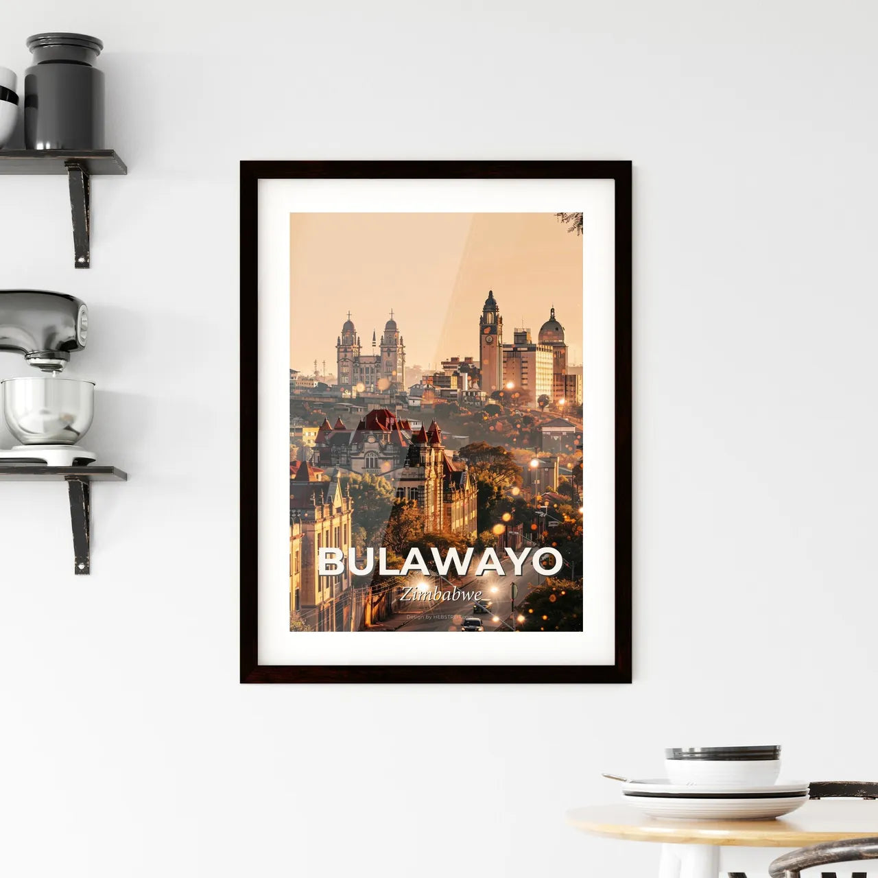 Bulawayo Skyline Sparkles City Lights Delight Framed Print