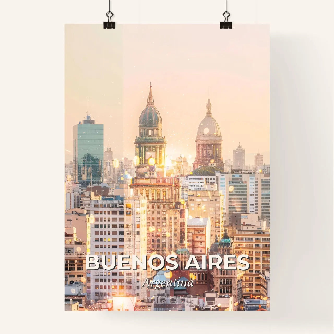 Buenos Aires Architectural Montage Skyline Poster Art Poster