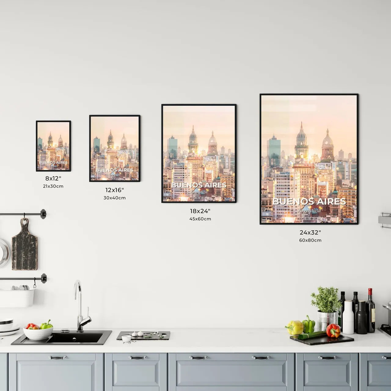Buenos Aires Architectural Montage Skyline Poster Art Office Art