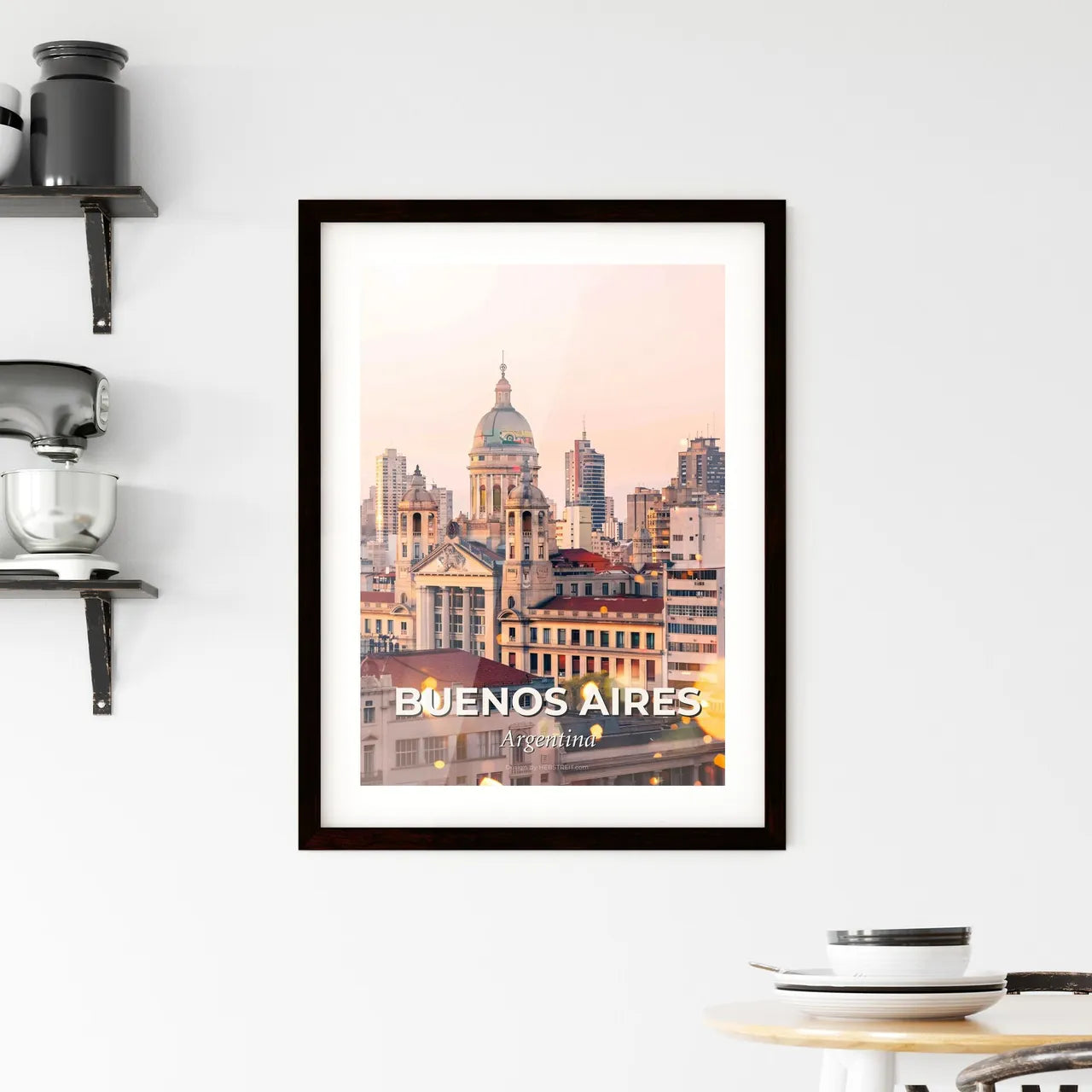 Buenos Aires Skyline Architecture Poster Art Framed Print