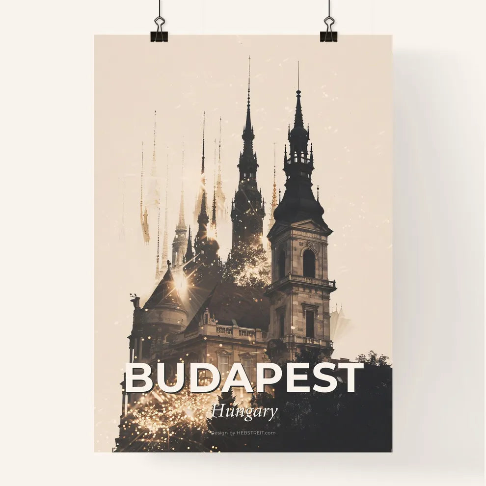 Budapest Double Exposure Cityscape Art Poster Poster