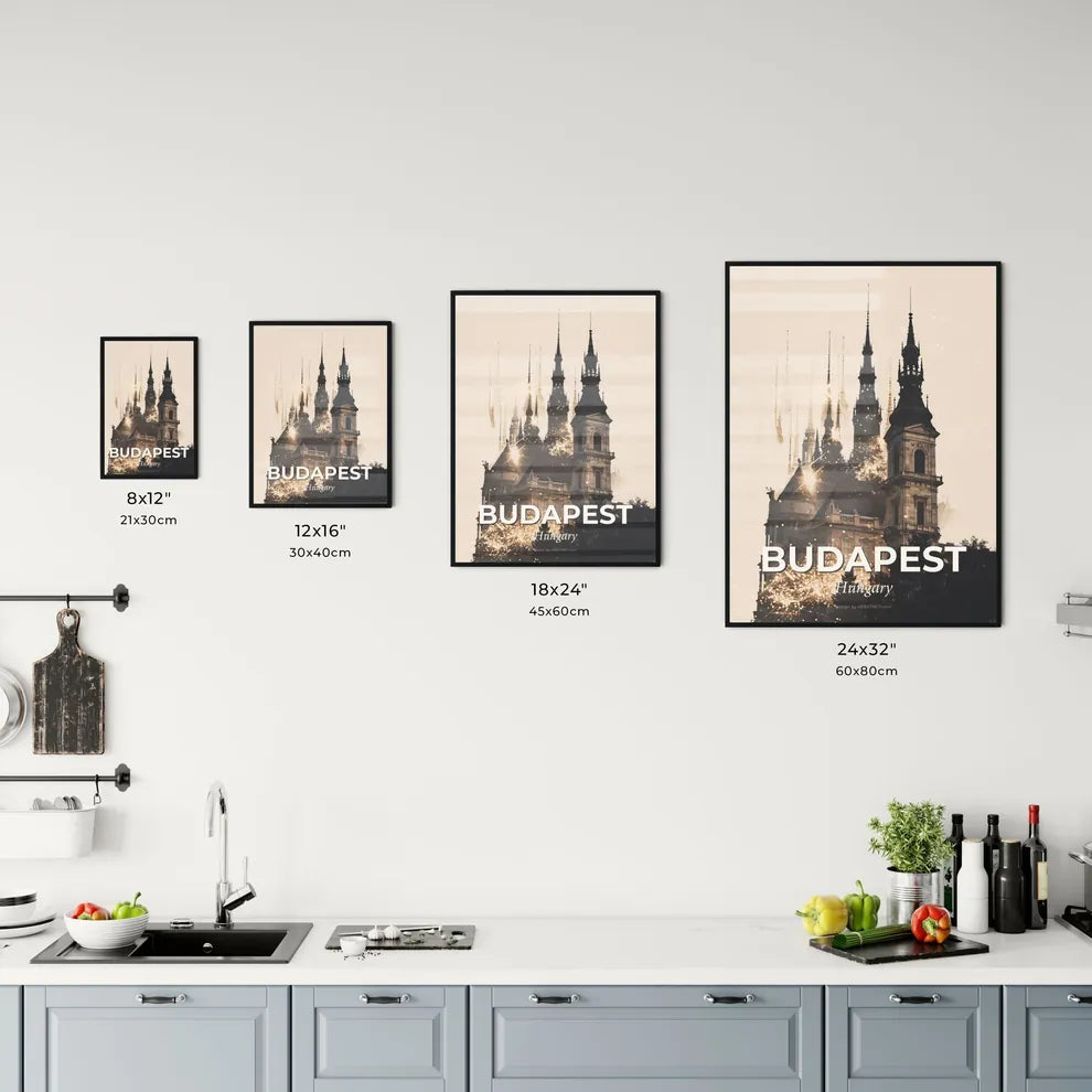 Budapest Double Exposure Cityscape Art Poster Office Art