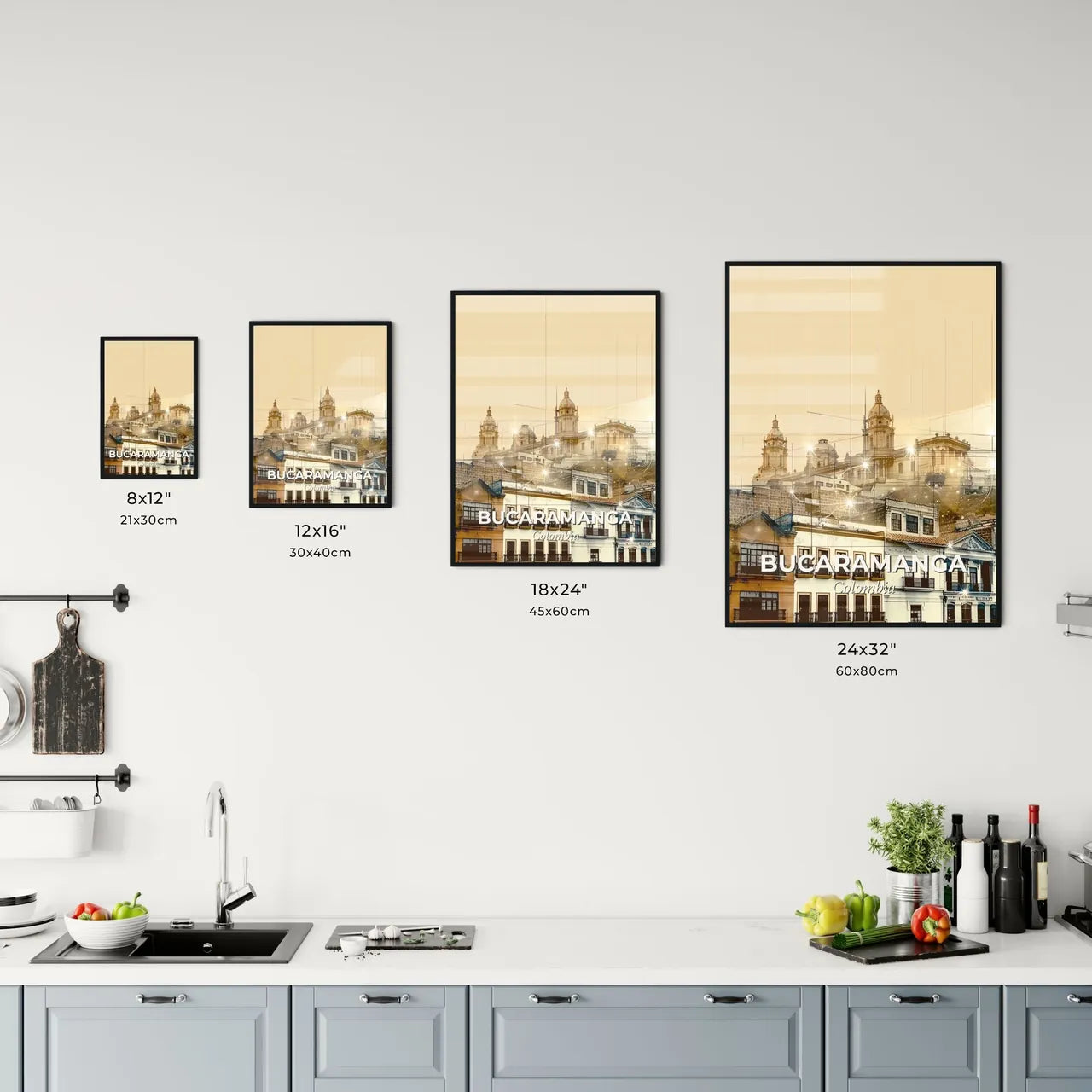 Bucaramanga Cityscape Night Lights Art Print Office Art