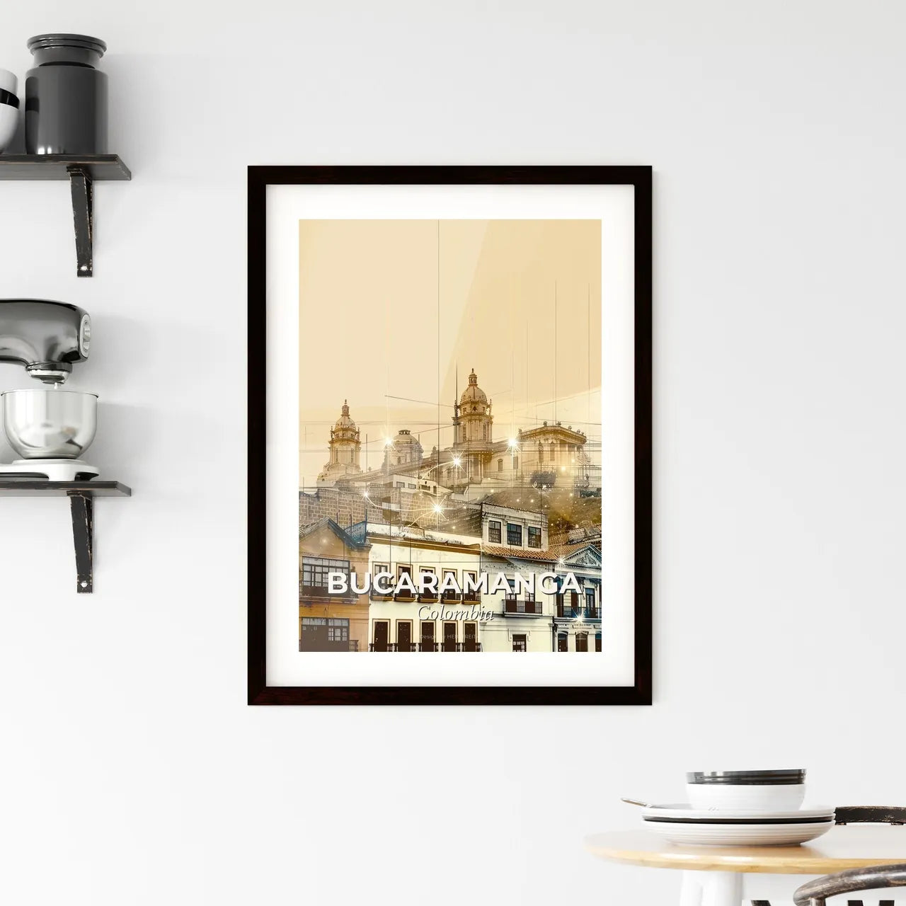 Bucaramanga Cityscape Night Lights Art Print Framed Print