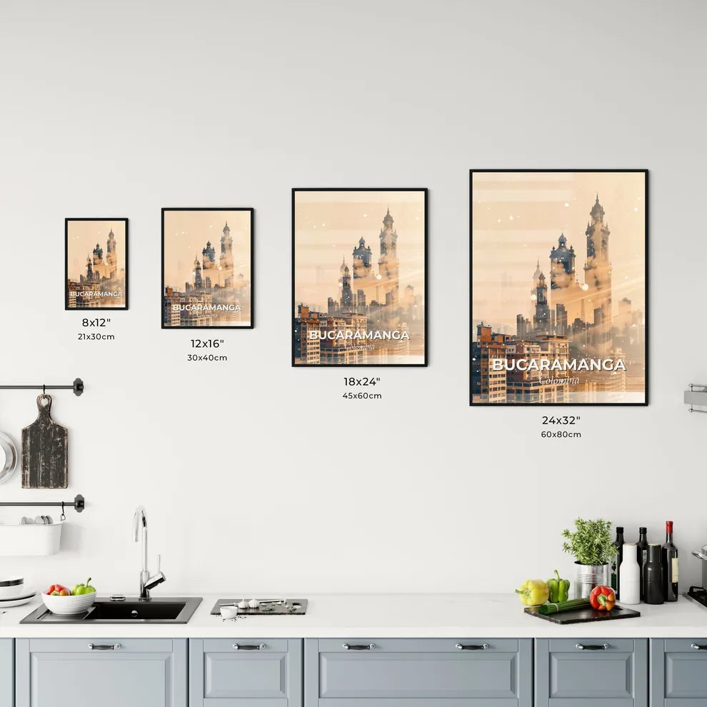 Bucaramanga City Art Skyline Poster Office Art