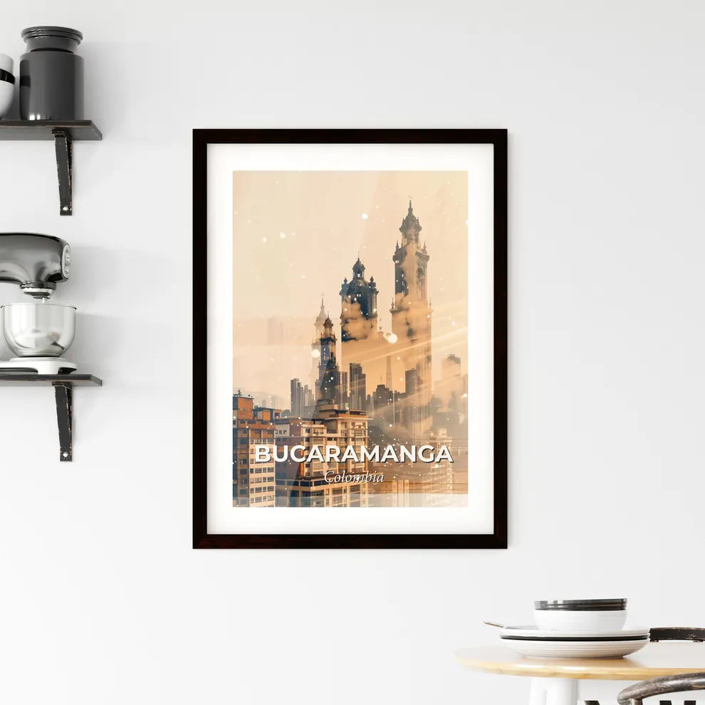 Bucaramanga City Art Skyline Poster Framed Print