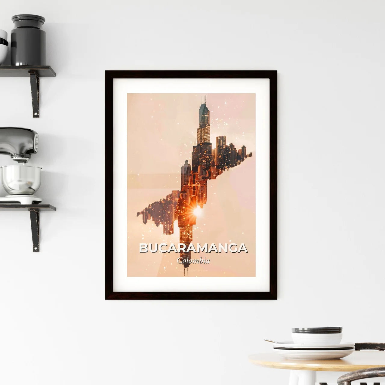 Bucaramanga Skyline Composite Art Poster Framed Print