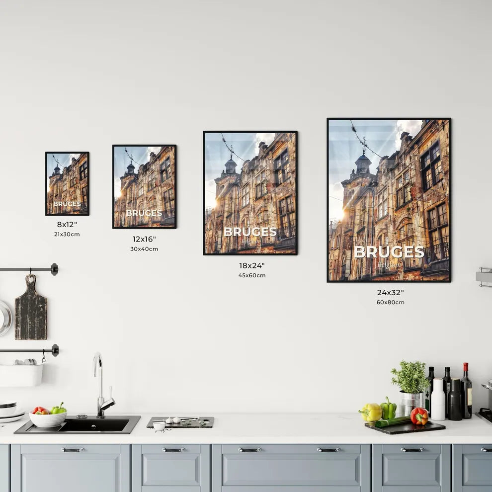 Bruges Skyline Panorama Blister Silhouette Office Art