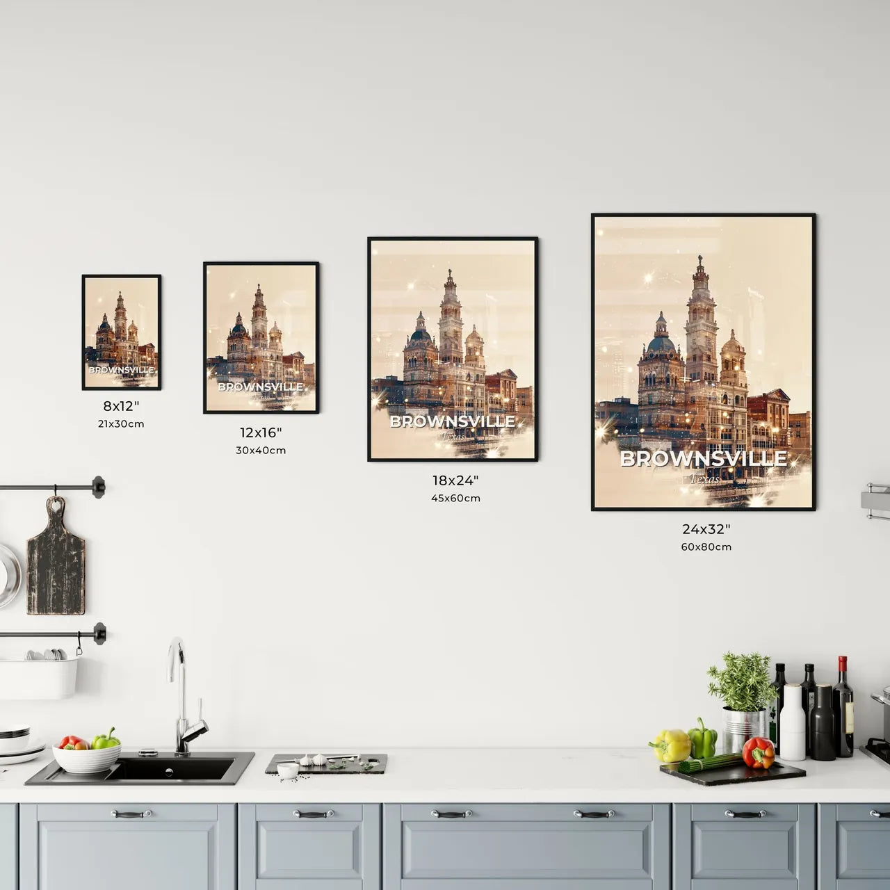 Brownsville Skyline Icons Art Poster Office Art