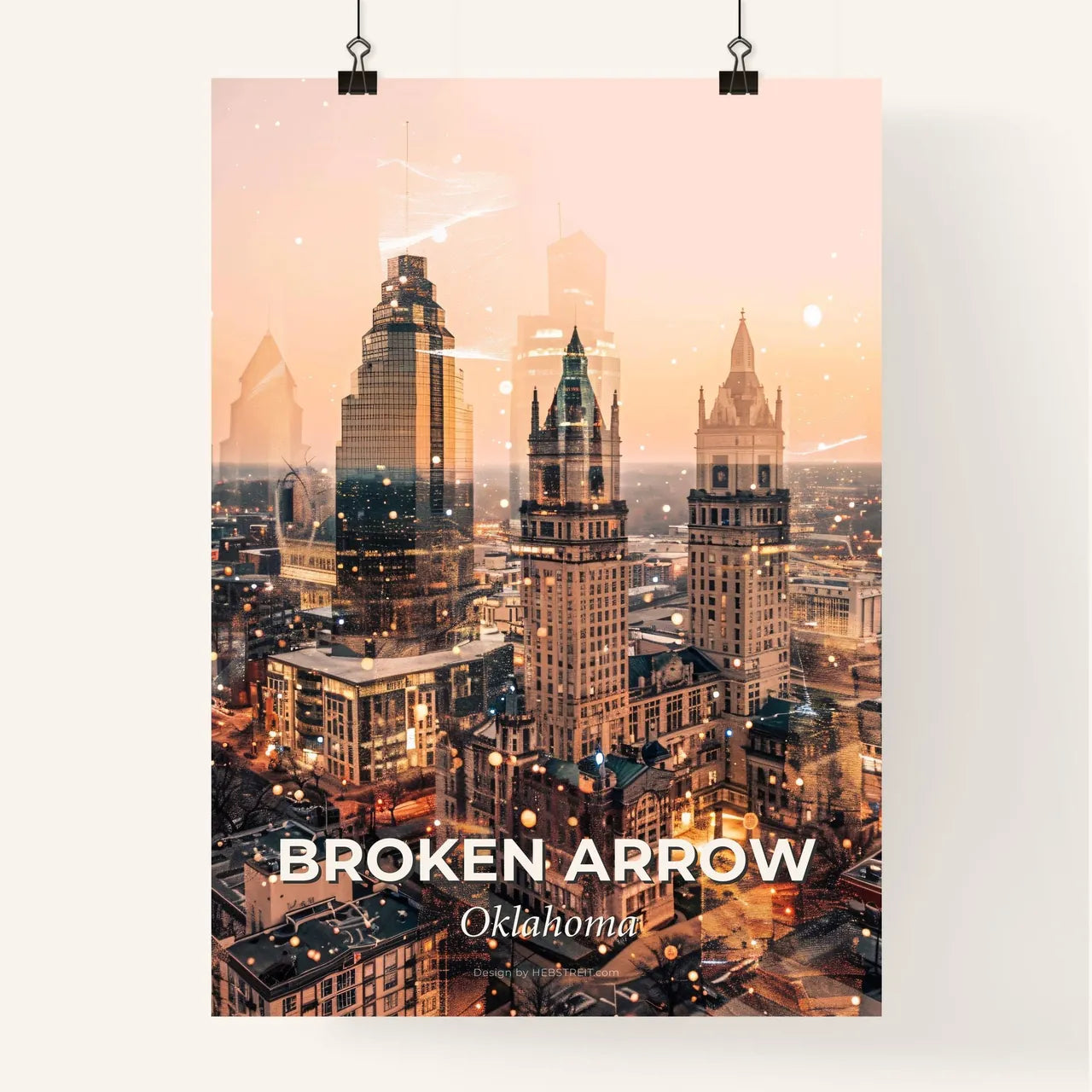 Broken Arrow Skyline Composite Art Poster Poster