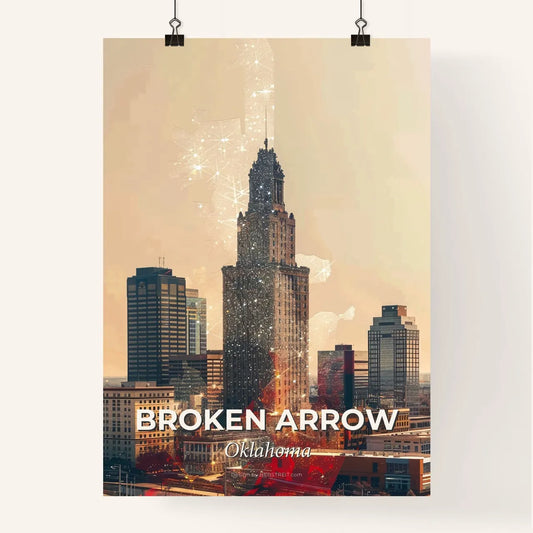 Broken Arrow: City Skyline Double Exposure Art Poster