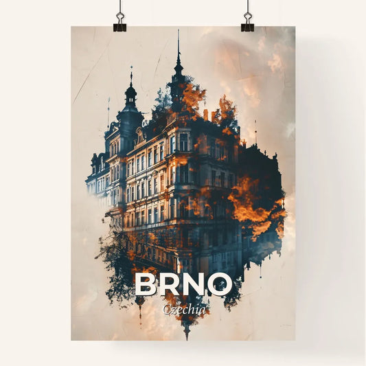 Brno Skyline Double Exposure Cityscape Poster Art Poster