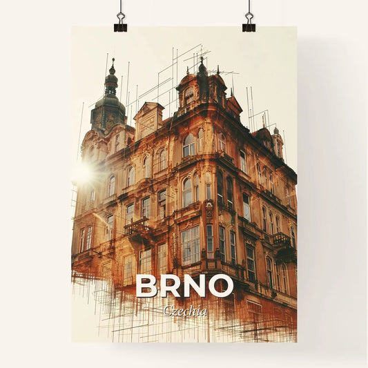 Brno Skyline Double Exposure Composite Poster Art Poster