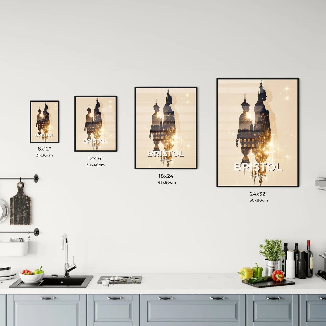 Bristol: Colorful Skyline Panorama City Architecture Composite Art Office Art