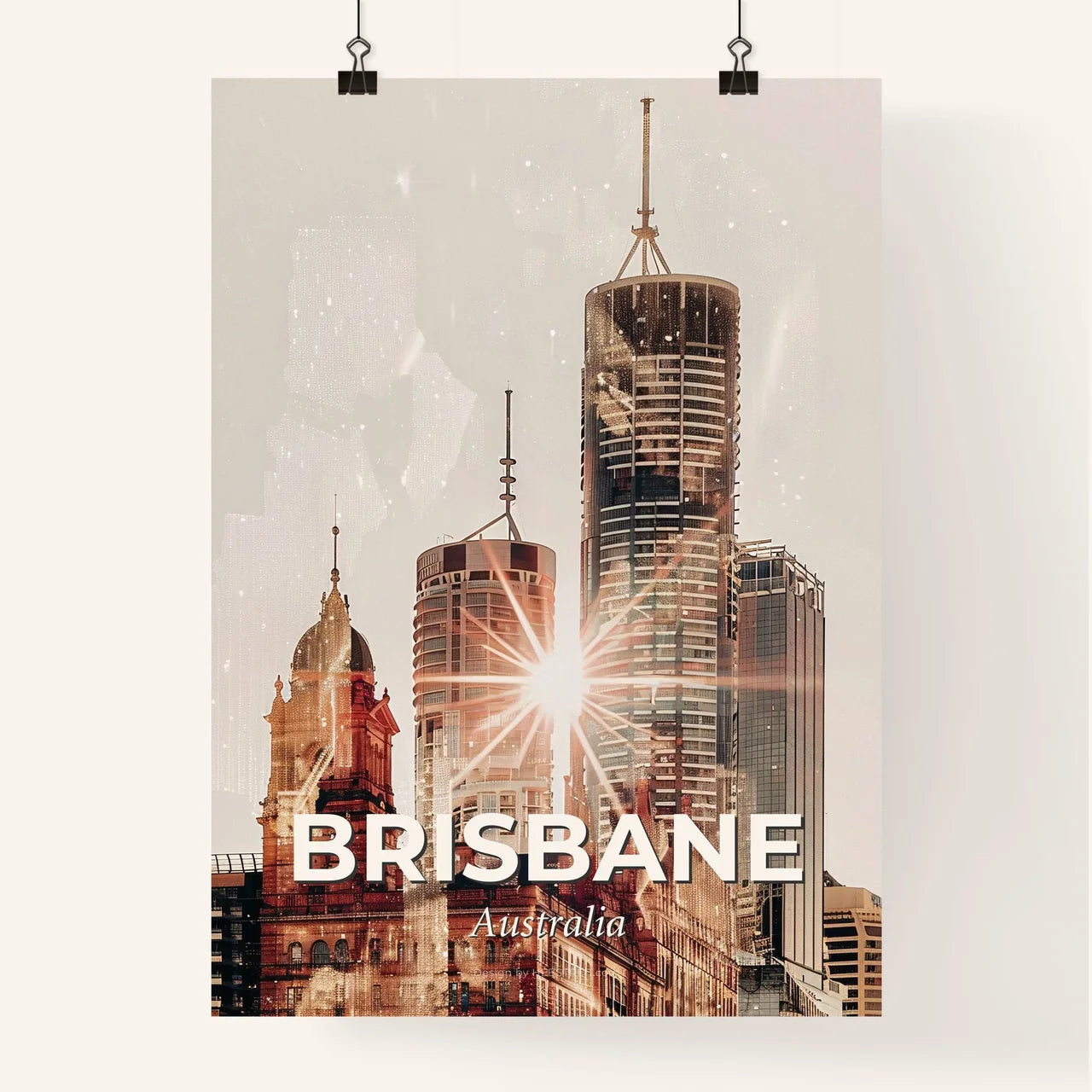 Brisbane Skyline: Iconic Architecture, Radiant Canvas Poster
