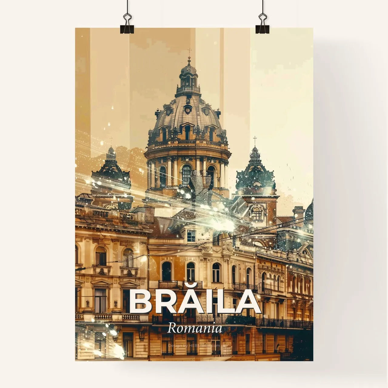 Bräila Skyline Architectural Composite Masterpiece Poster
