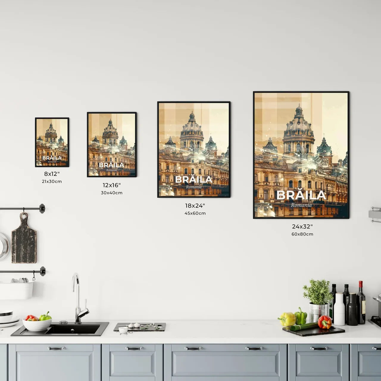 Bräila Skyline Architectural Composite Masterpiece Office Art