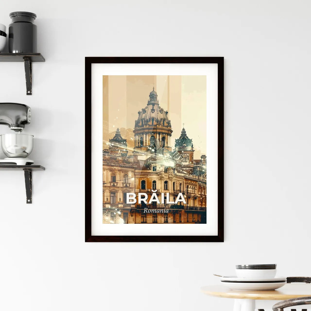 Bräila Skyline Architectural Composite Masterpiece Framed Print