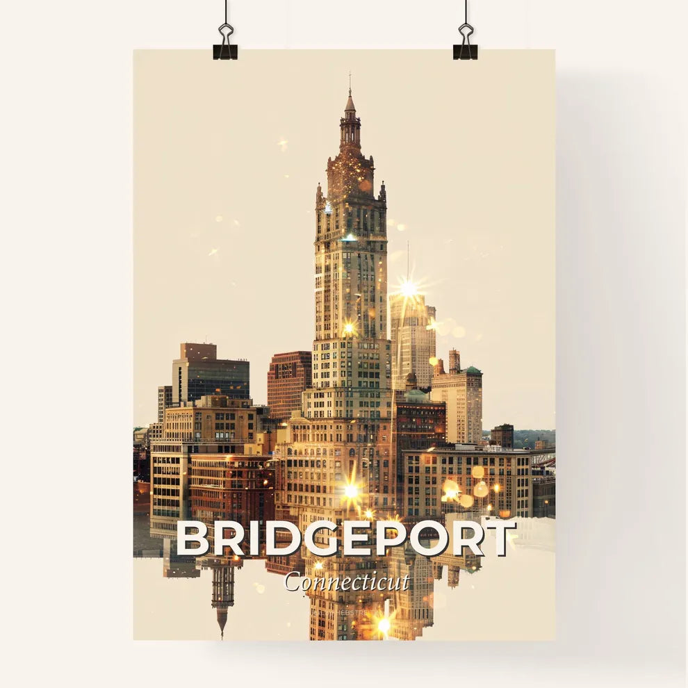 Bridgeport City Lights Poster Art Panorama Poster