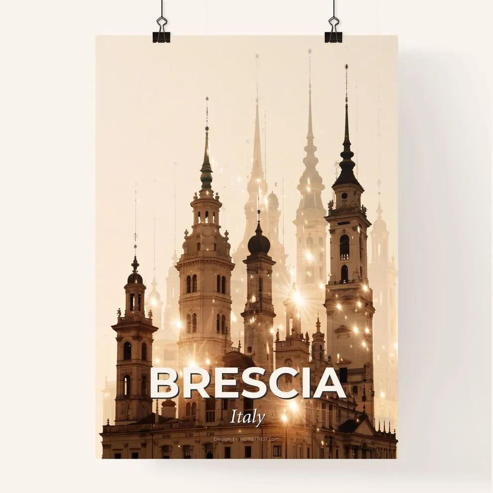 Brescia Skyline Minimalist Architecture Art Poster Poster
