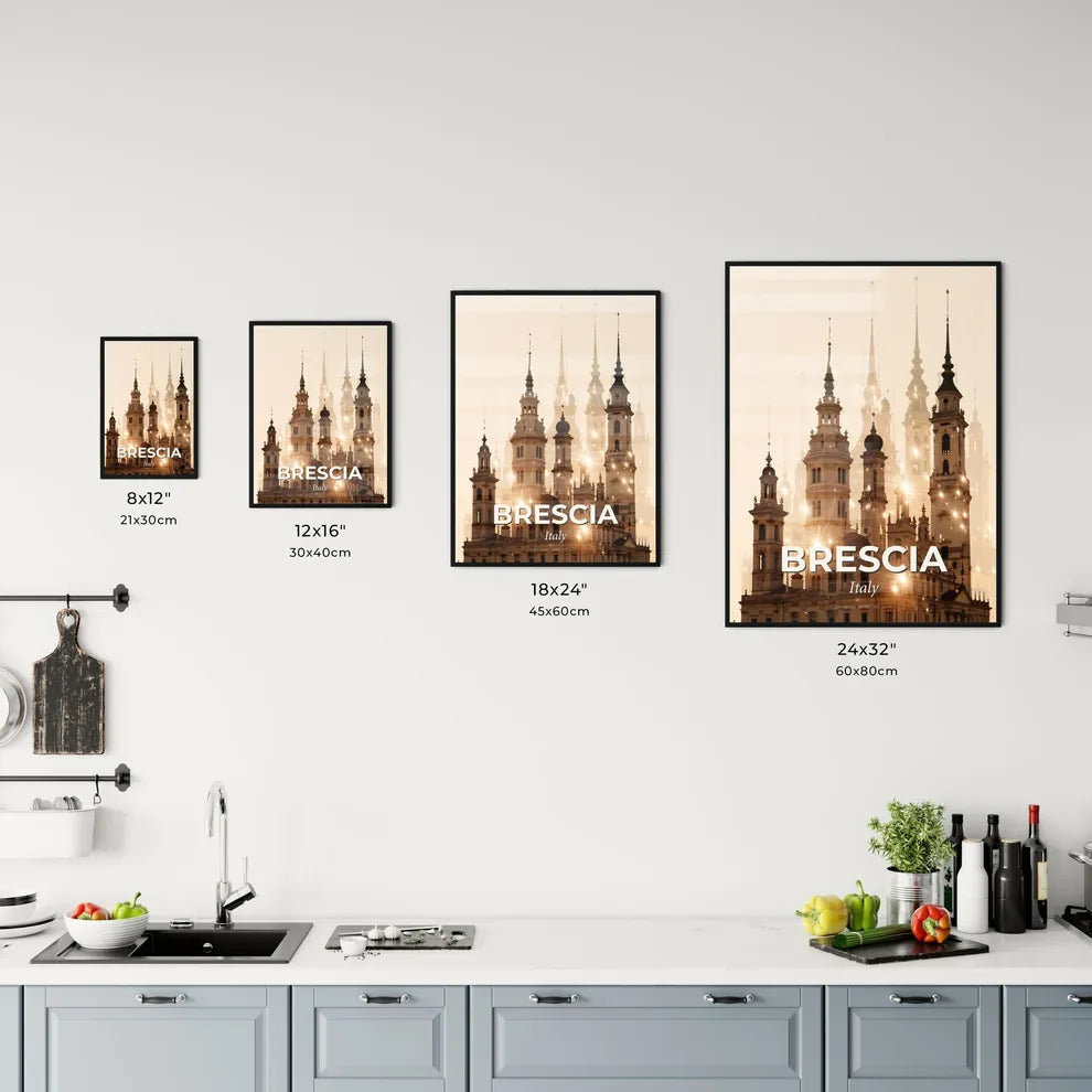 Brescia Skyline Minimalist Architecture Art Poster Office Art