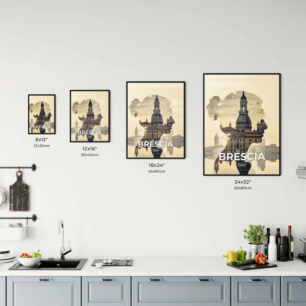 Brescia Cityscape: Timeless Architecture in Beige Office Art