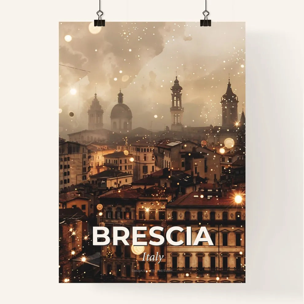 Brescia Skyline Art Deco Poster Design Poster