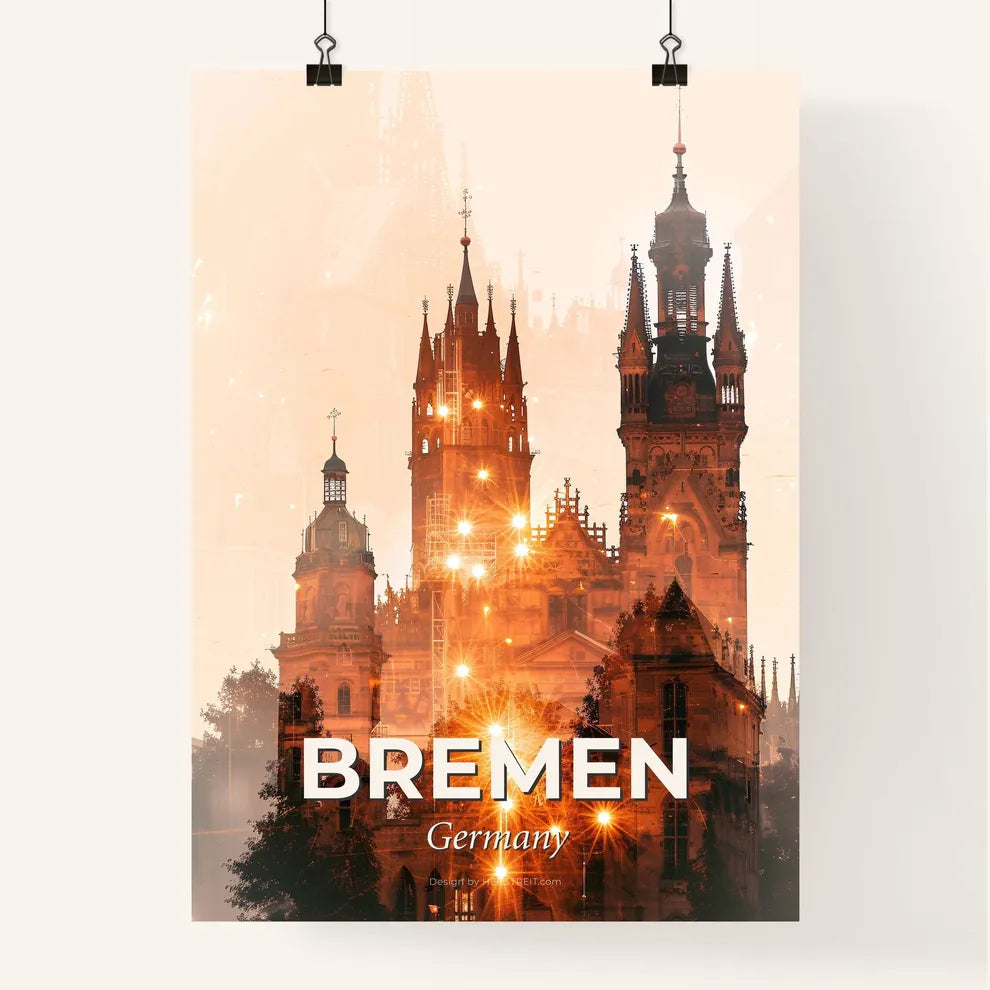 Bremen Skyline Dreamy Pastel Contrast Poster
