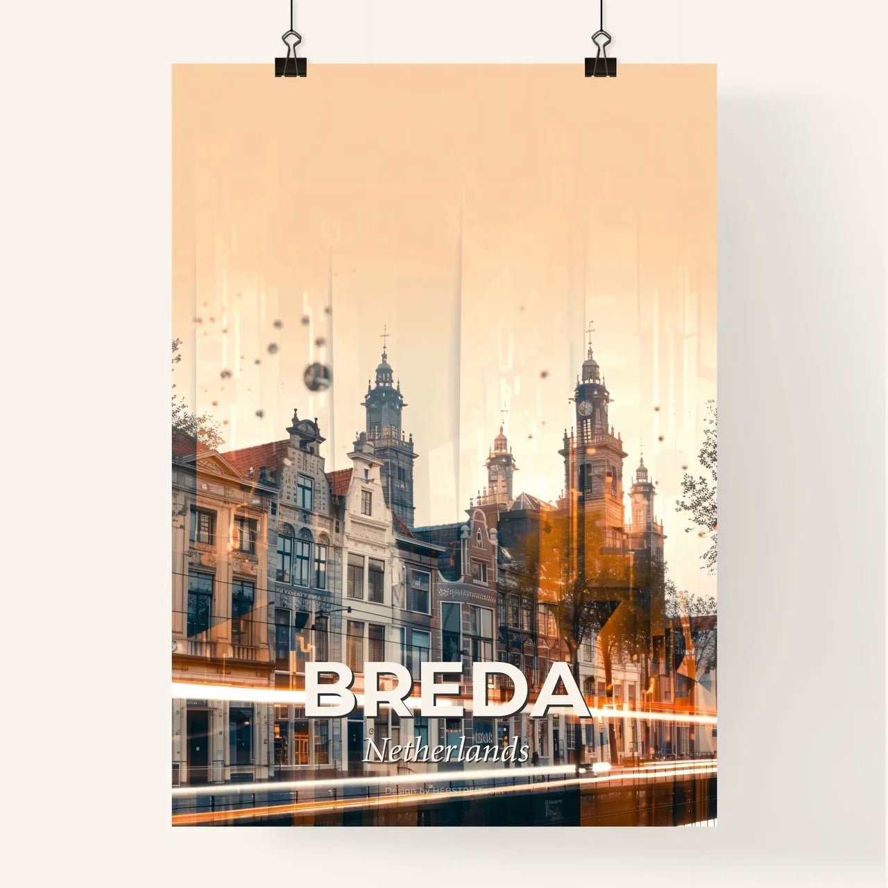 Breda City Lights Poster Art of Dutch Icons Poster