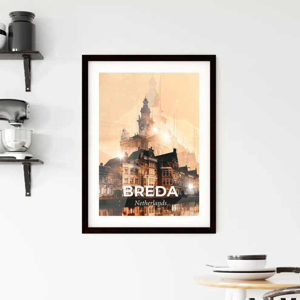 Charming City Skyline Breda Poster Framed Print