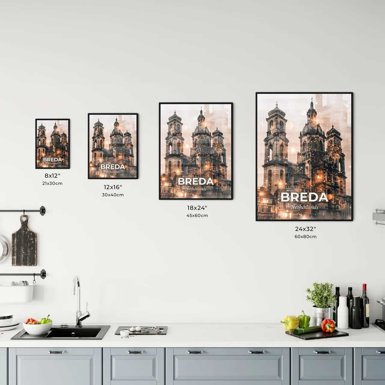 Breda City Composite Art: Beige Paper Backdrop Office Art