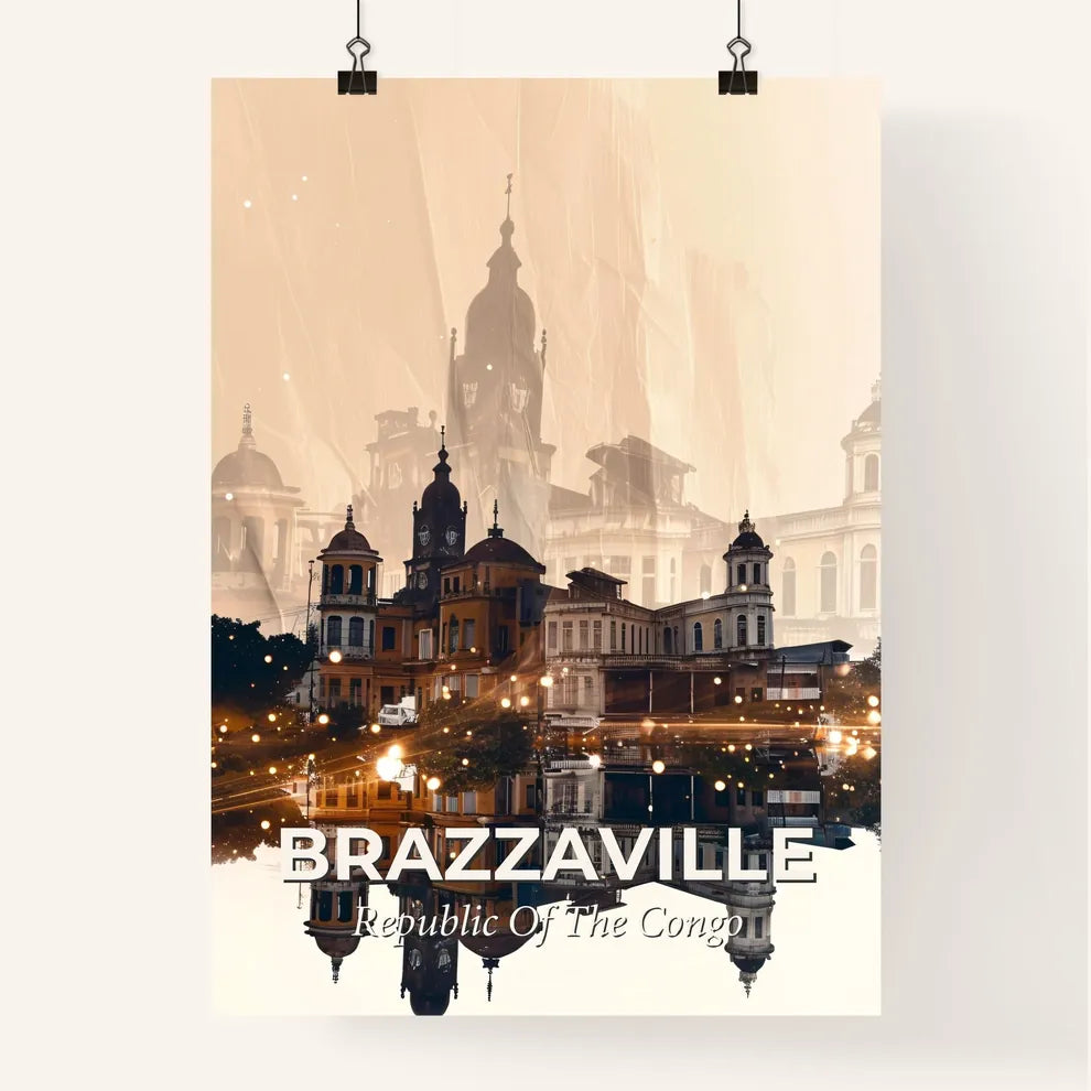 Congo Skyline Double Exposure Architecture Poster Poster