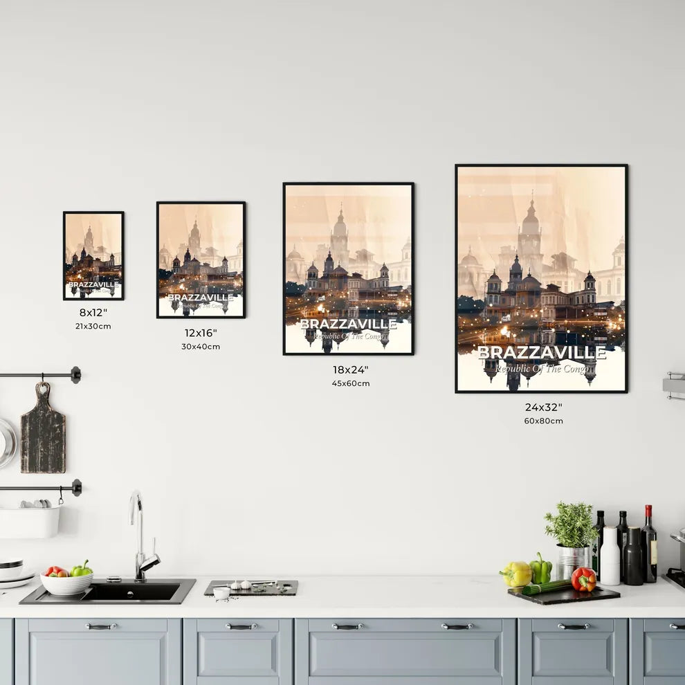 Congo Skyline Double Exposure Architecture Poster Office Art