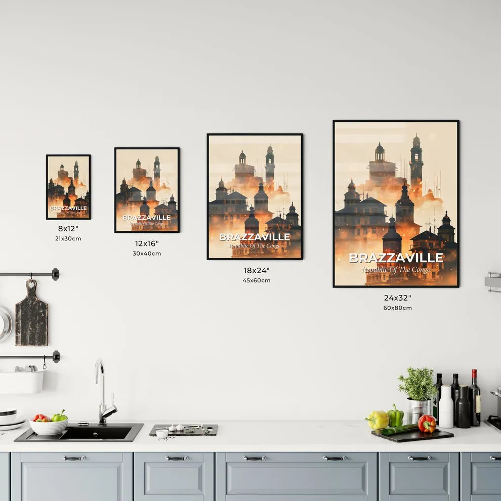 Brazzaville City Lights Skyline Composite Office Art