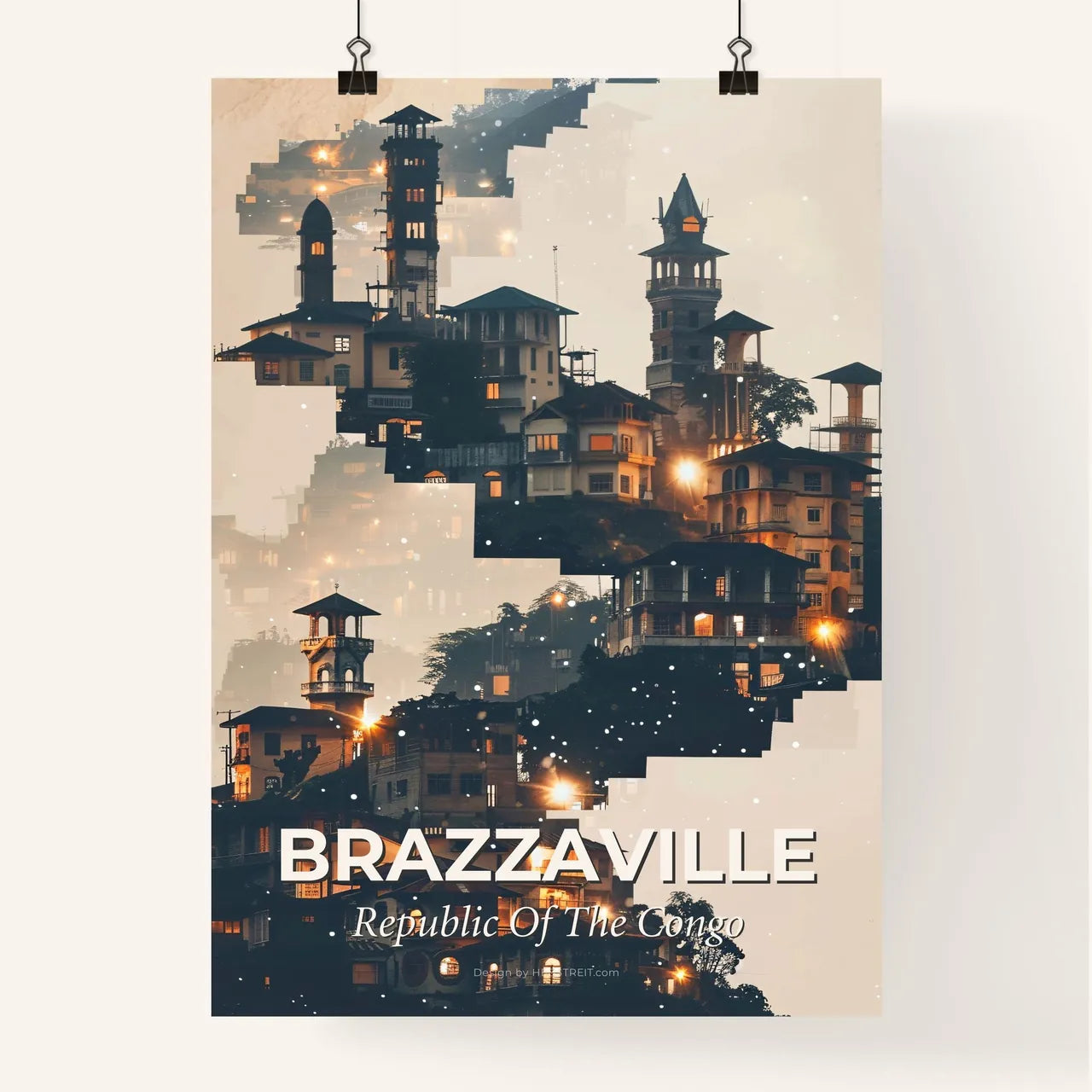 Brazzaville Cityscape Composite Artwork Poster